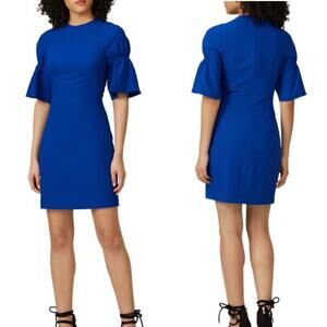 Black Halo Women's Blue Short Sleeve Elena Sheath Dress Size 4